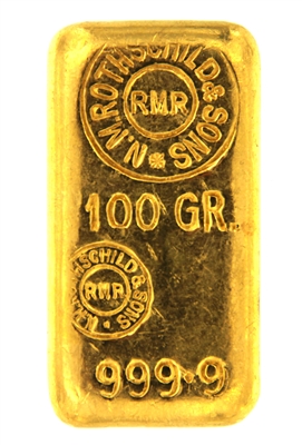 N.M Rothschild & Sons - Mocatta & Goldsmid Ltd - 100 Grams Cast 24 ...